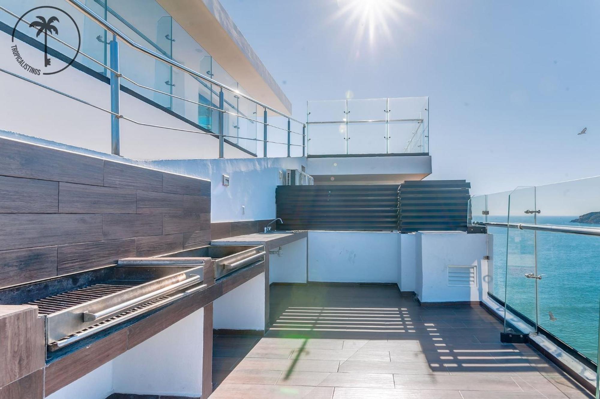 마사틀란 Terraza Con Vista Al Mar, Bbq Y Piscina 아파트 외부 사진